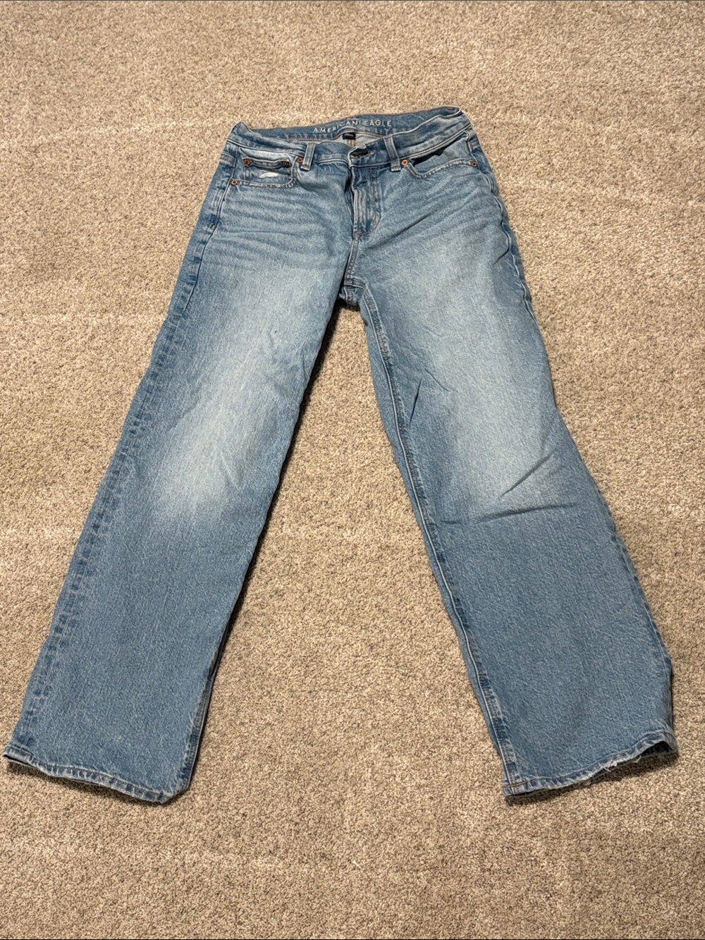 American Eagle Outfitters Light Blue Straight-Leg Jeans